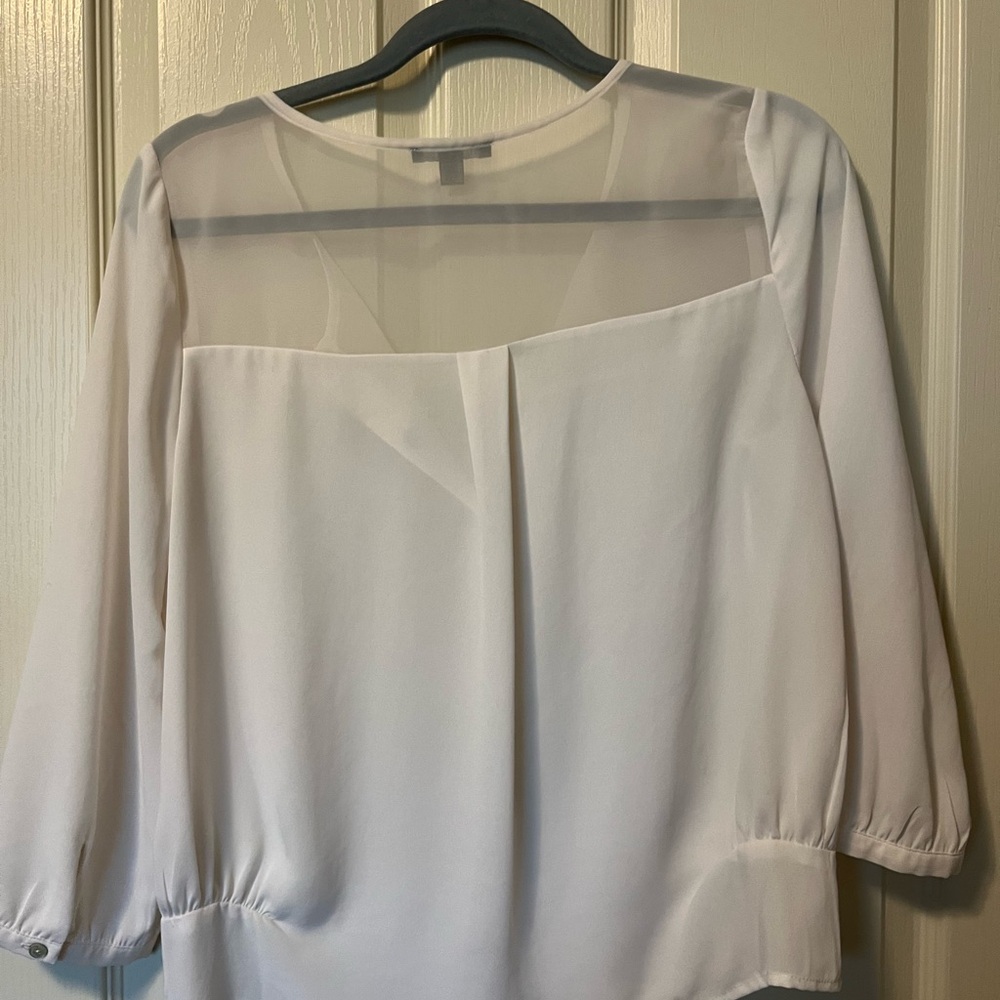 White/Cream Sheer Top - Picture 2 of 2